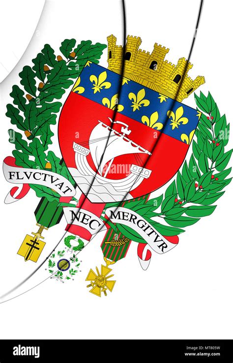 3d Paris Coat Of Arms France 3d Illustration Stock Photo Alamy