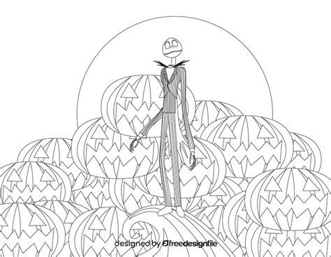 Jack skellington black and white vector free download