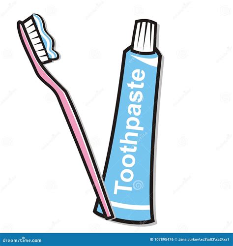 Dental Hygiene Toothpaste And Toothbrush Vector Illustration Stock