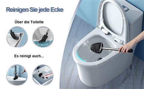 Waretary Klob Rste Silikon Wc B Rste Und Halter Set Aus Edelstahl