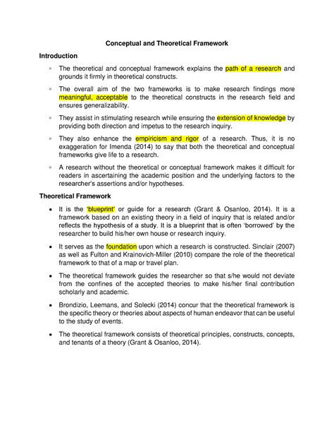 Conceptual And Theoretical Framework Conceptual And Theoretical