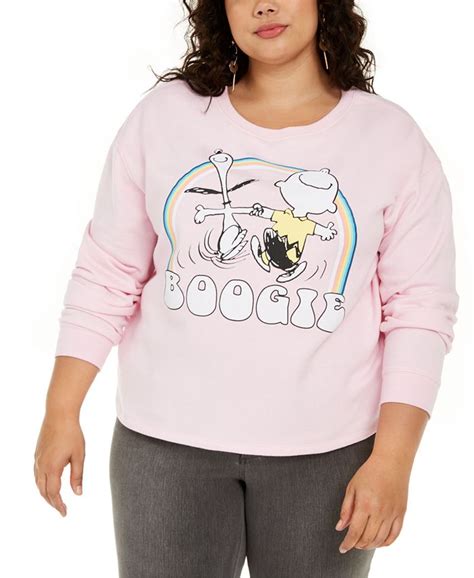 Love Tribe Trendy Plus Size Snoopy Boogie Graphic Print Sweatshirt Macys