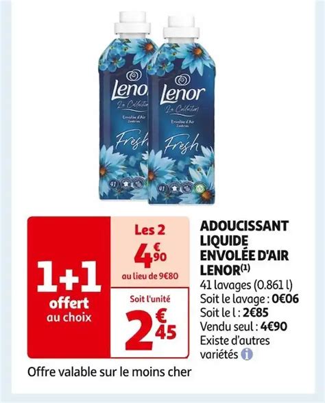 Promo Lenor adoucissant liquide envolée d air 1 chez Auchan Supermarché