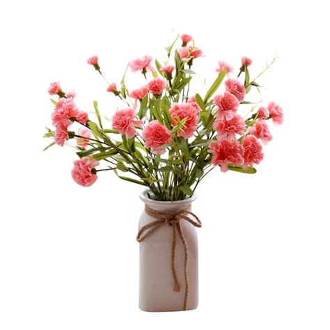 SDJMa Mother S Day Artificial Flower Decoration 6 Heads Carnation With