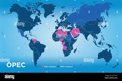 Opep Organización Del Mapa De Países Exportadores De Petróleo En El