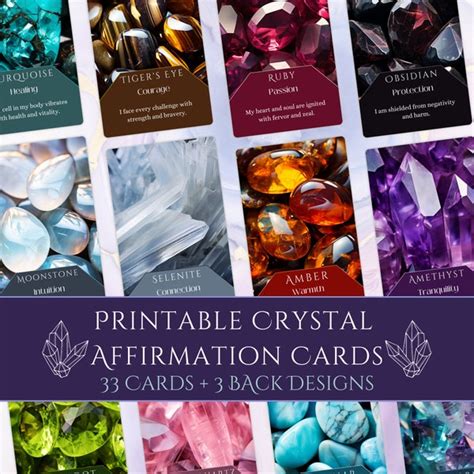 Printable Crystal Cards Etsy