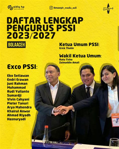 Daftar Lengkap Pengurus PSSI 2023 2027