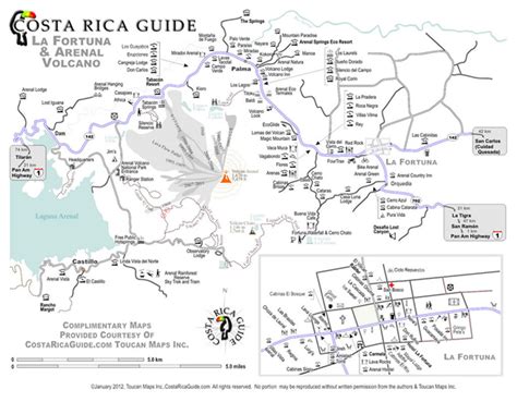 La Fortuna Map - Map of Arenal Volcano, Costa Rica