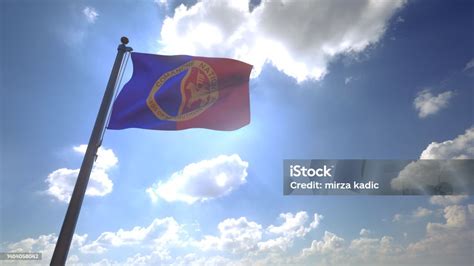 Comanche Nation Flag On A Pole Native American Flag Stock Photo