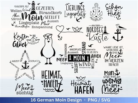 German Nautical Bundle Moin Plotterdatei Maritim Svg Nautical Clipart