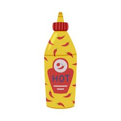 Hot And Spicy Chili Sauce In Plastic Bottle With Vector Image