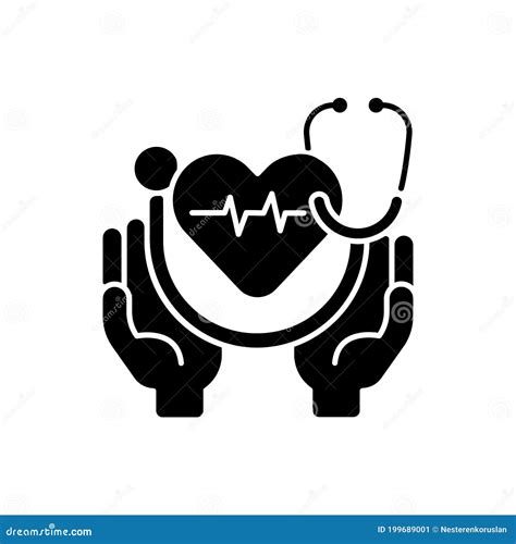 Health Care Black Glyph Icon Stock Vector Illustration Of Employee