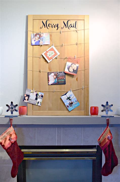 Diy Upcycled Christmas Card Display Merry Mail