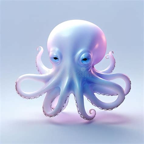 Icon Of Octopus Glossy Glass Style Stock Illustration Illustration