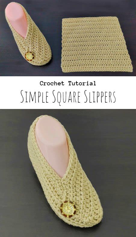 Crochet Simple Square Slippers Pretty Ideas