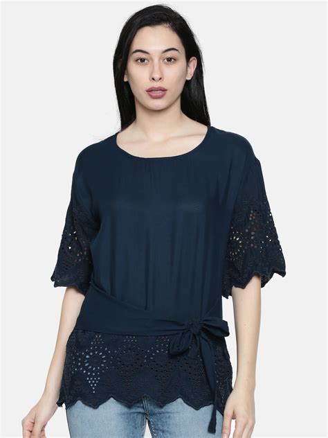 Buy Bossini Women Navy Blue Solid Top Tops For Women 8442733 Myntra