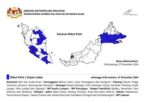 Metmalaysia Thunderstorms Severe Weather Expected In Peninsular