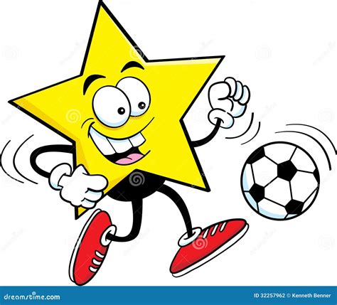 Cartoon Star Playing Soccer Stock Vector Image 32257962