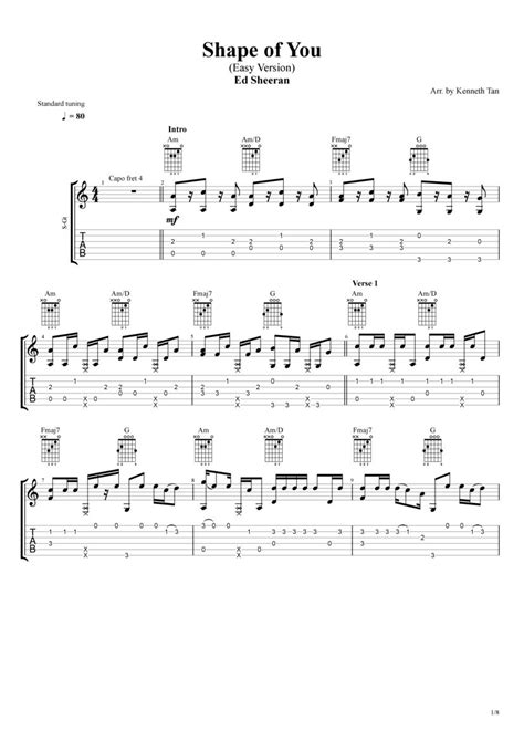 Guitar Chords For Ed Sheeran