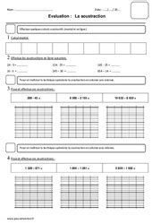 Evaluation Soustraction Ce Cycle Bilan Et Controle Corrig