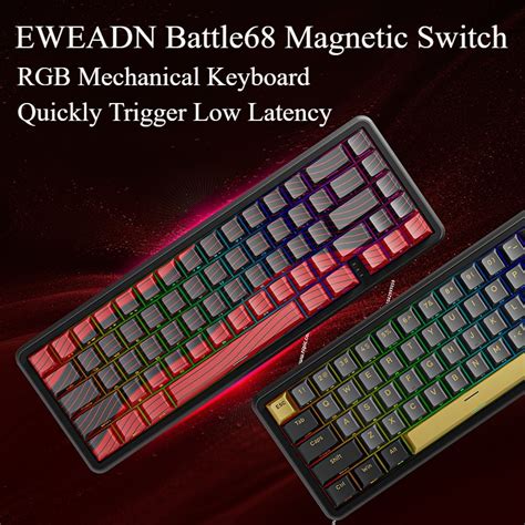 Eweadn Battle68 สวทชแมเหลกคยบอรดแบบมสายอลมเนยมตาแหนงแผน 8K Polling Full key Hot