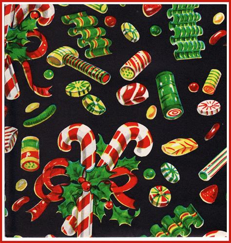 Vintage Christmas Candy Page Vintage Christmas Wrapping Paper