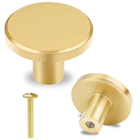 Buy Vandicka 8 Pcs Solid Brass Cabinet Knobs Round Gold Door Knobs