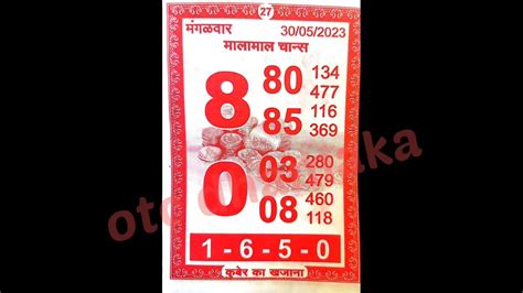 Free Chart Kuber Satta Matka Chart 30052023 Youtube