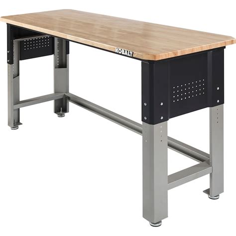 Kobalt 72-in L x 40.8-in H Silver Wood Adjustable Height Work Bench 19004 at Lowes.com