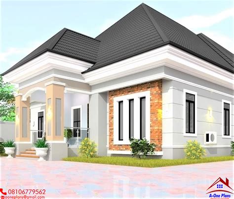 Simple Bedroom Bungalow Architectural Design A One Building Plan