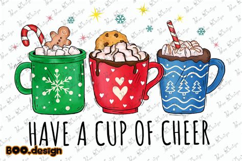 Christmas Have A Cup Of Cheer Graphics Illustration Par Boodesign