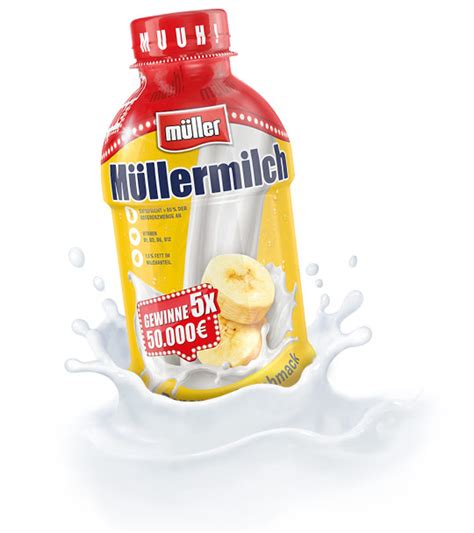 Müllermilch Original in der Flasche Bananen Geschmack Molkerei Müller