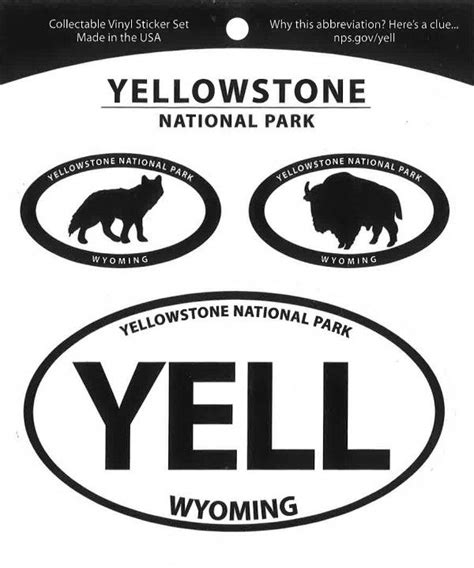 Yellowstone Oval Sticker Set Sticker Set Yellowstone National Parks