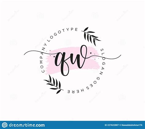 Initial Qw Feminine Logo Beauty Monogram And Elegant Logo Design