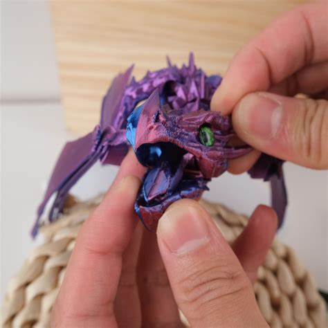 Articulated Crystal Wing Dragon 3d Printed Flexible Dragon Crystal Wing