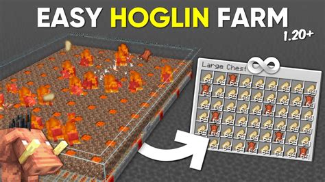 Minecraft Easy Hoglin Farm Tutorial Food Per Hour Youtube