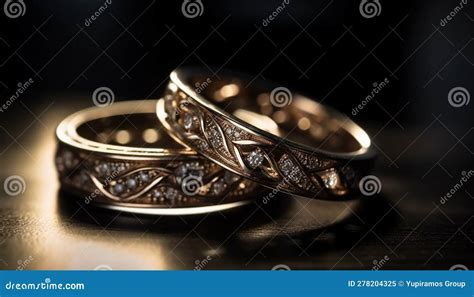 Shiny Gold Wedding Ring Symbolizes Eternal Love Generated By Ai Stock