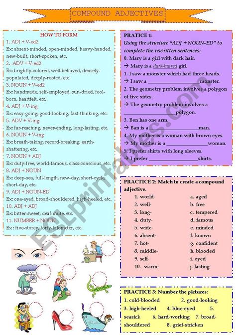 COMPOUND ADJECTIVES ESL Worksheet By Hoatth