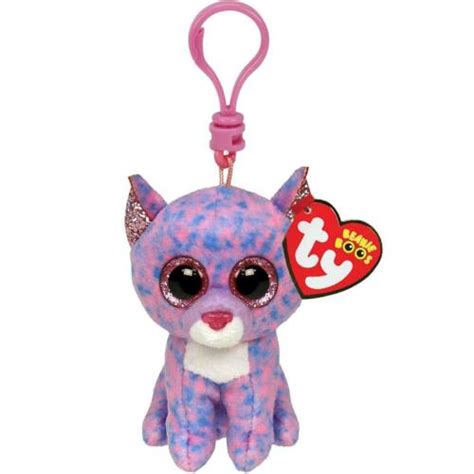 New 2021 Ty Beanie Boos 3 Cassidy Speckled Cat Key Clip Plush Stuffed Toy Mwmts Ebay