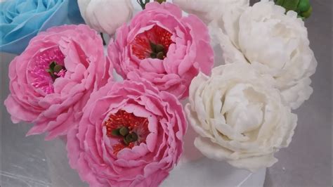 How To Make Realistic Peony Gumpaste Flowers Youtube