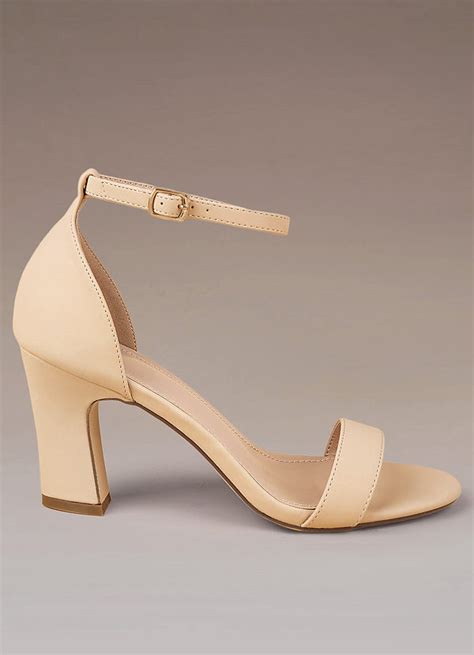 Nude One Strap Buckle Chunky Heel Sandals Shoes Azazie