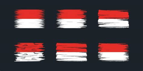 Indonesia Or Monaco Flag Brush Collection National Flag 7927990 Vector