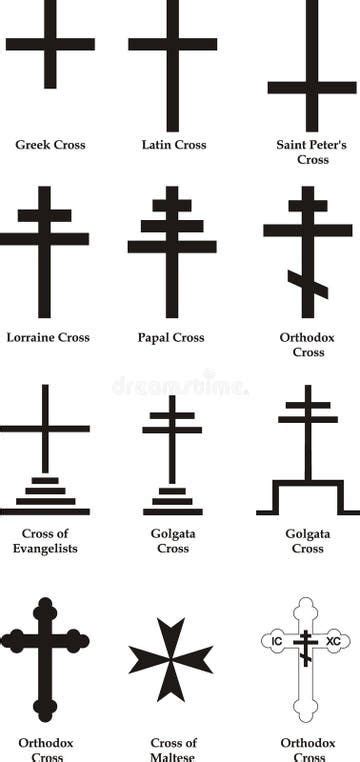 Christian Crosses Collection Stock Vector Illustration Of Elements