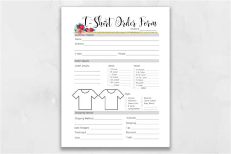 Editable T Shirt Order Form Printable Canva Template 44 Off