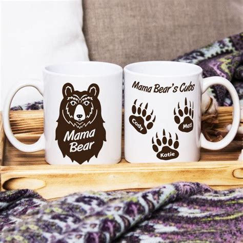 Mama Bear Personalized Coffee Mug Customized T Bear Themed Cup