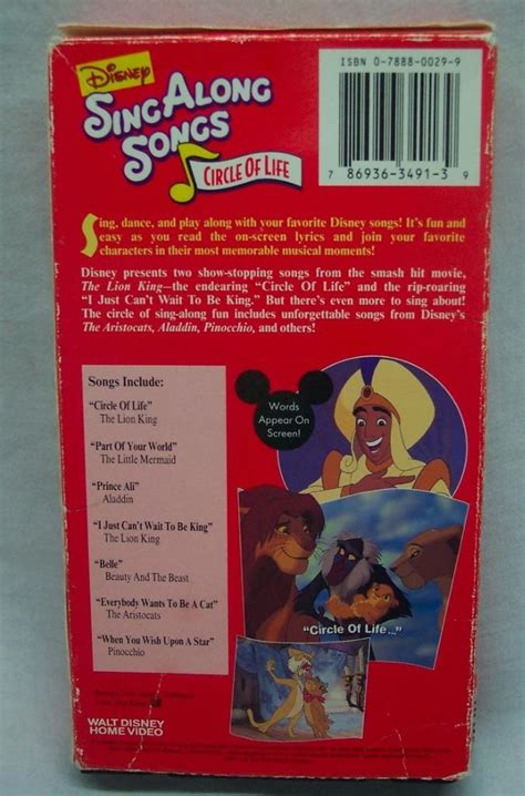 Disneys Sing Along Songs The Lion King Circle Of Life Vhs Video 1994 786936349139 Ebay