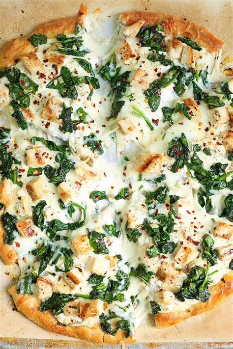 Roasted Garlic Chicken And Spinach White Pizza Artofit