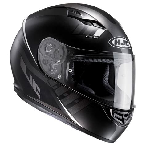 Casco Integral HJC CS 15 Space Negro Mate Blanco Urquiza Motos TALLE M