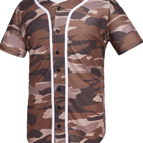 Earler Shirts Bj Series Mens Baseball Jersey Button Down Shirts