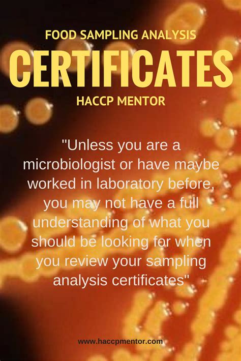 Certificate Of Analysis For Food Products